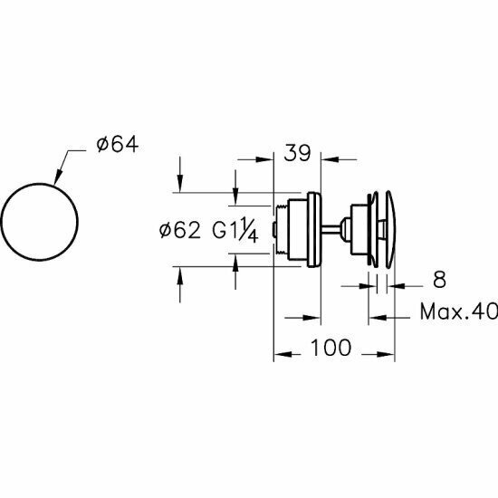 Донный клапан VitrA Waste Set A4514936WTC
